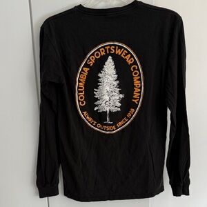 Columbia Black Long Sleeve Tee with White and Orange Logo
